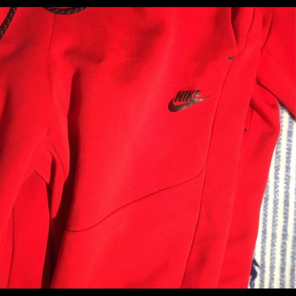 Red Nike tech fleece jumpsuit. - Picture 3 of 6